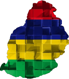 Mapa Isla mauricio África Banderas 