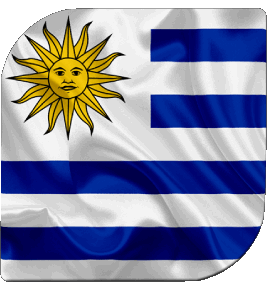 Square Uruguay America Flags 