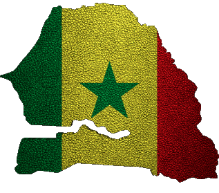 Carte Sénégal Afrique Drapeaux 