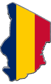 Mapa Chad África Banderas 