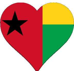 Cuore Guinea Bissau Africa Bandiere 