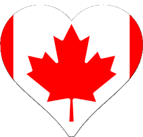 Coeur Canada Amériques Drapeaux 