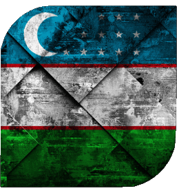 Carré Ouzbékistan Asie Drapeaux 