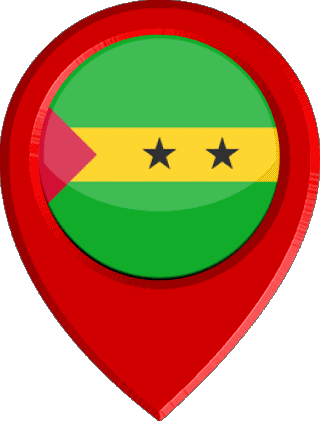 Location Pin Sao Tome and Principe Africa Flags 