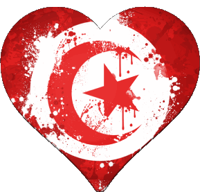 Cuore Tunisia Africa Bandiere 