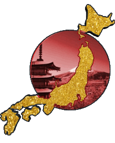 Carte Japon Asie Drapeaux 