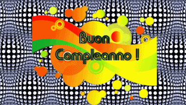 004 Sfondo animato Astratto - Geometrico Buon Compleanno Italiano Messagi 