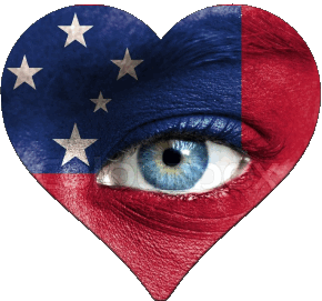 Coeur Samoa Océanie Drapeaux 