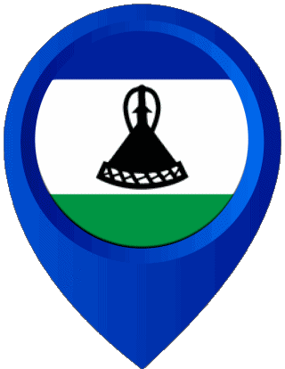 Epingle de Localisation Lesotho Afrique Drapeaux 
