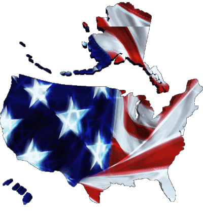 carte U.S.A - National Amériques Drapeaux 