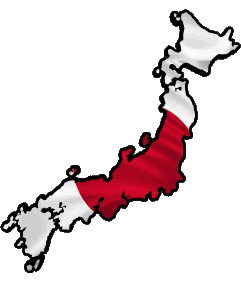 Karte Japan Asien Fahnen 