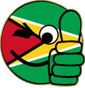 Smiley - OK Guyana Amériques Drapeaux 