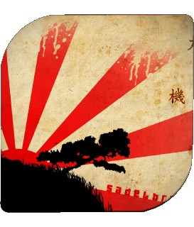 Quadrato Giappone Asia Bandiere 