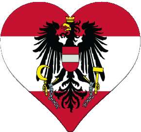 Heart Austria Europe Flags 