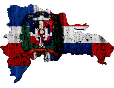 Carta Geografica Repubblica Dominicana America Bandiere 