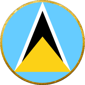 Round St. Lucia America Flags 