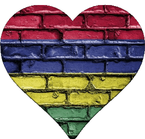 Corazón Isla mauricio África Banderas 