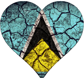 Herz St. Lucia Amerika Fahnen 