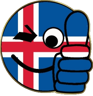 Smiley - OK Iceland Europe Flags 