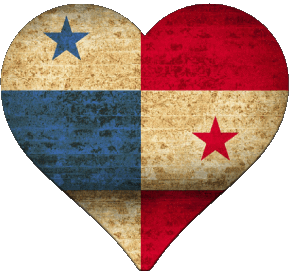 Cuore Panama America Bandiere 
