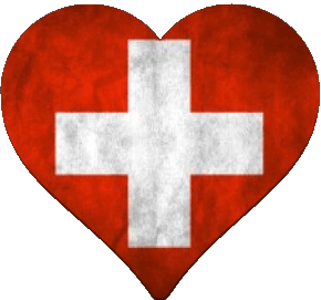 Herz Schweiz Europa Fahnen 