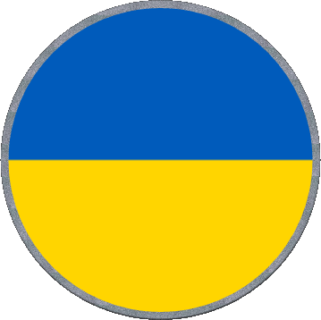 Round Ukraine Europe Flags 