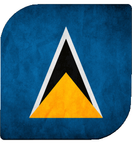 Square St. Lucia America Flags 