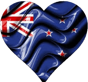 Coeur Nouvelle-Zélande Océanie Drapeaux 