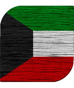 Quadrato Kuwait Asia Bandiere 