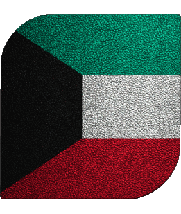 Square Kuwait Asia Flags 