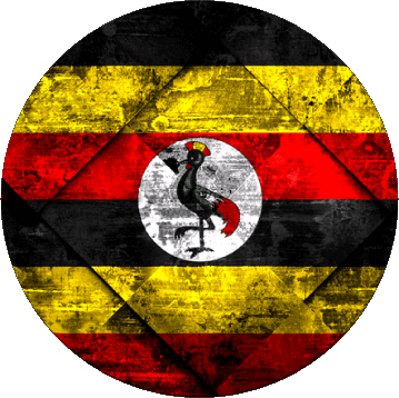 Runde Uganda Afrika Fahnen 