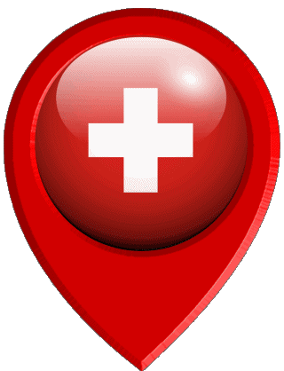 Epingle de Localisation Suisse Europe Drapeaux 