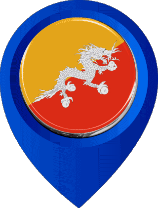 Perno di posizione Bhutan Asia Bandiere 