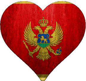 Cuore Montenegro Europa Bandiere 