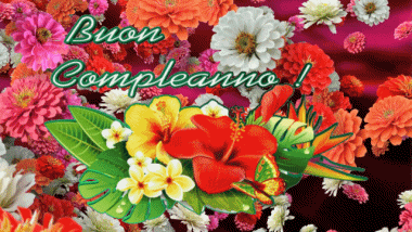 004 Sfondo animato Floreale Buon Compleanno Italiano Messagi 