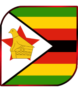 Square Zimbabwe Africa Flags 