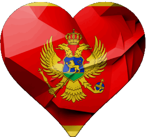 Heart Montenegro Europe Flags 