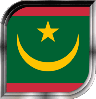 Square Mauritania Africa Flags 