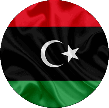 Runde Libyen Afrika Fahnen 