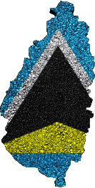 Carte Sainte Lucie Amériques Drapeaux 