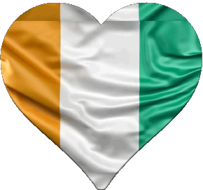 Heart Ivory Coast Africa Flags 