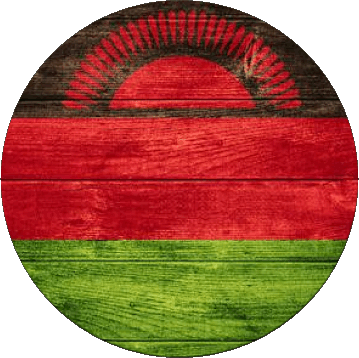 Round Malawi Africa Flags 