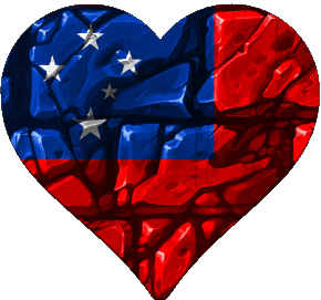 Corazón Samoa Oceanía Banderas 