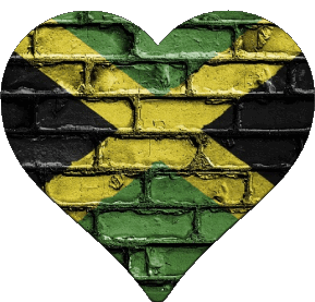 Heart Jamaica America Flags 