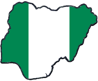 Carta Geografica Nigeria Africa Bandiere 