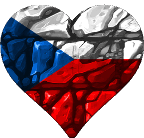 Coeur Tchéquie Europe Drapeaux 