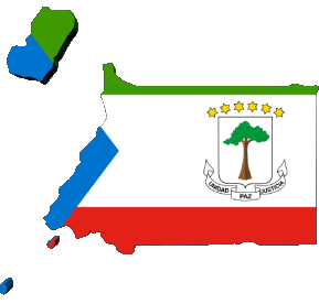 Map Equatorial Guinea Africa Flags 