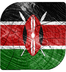 Square Kenya Africa Flags 