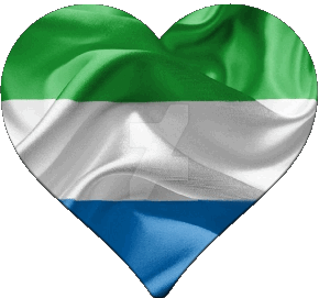 Coeur Sierra Léone Afrique Drapeaux 