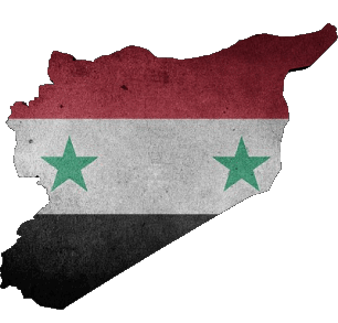 Karte Syrien Asien Fahnen 